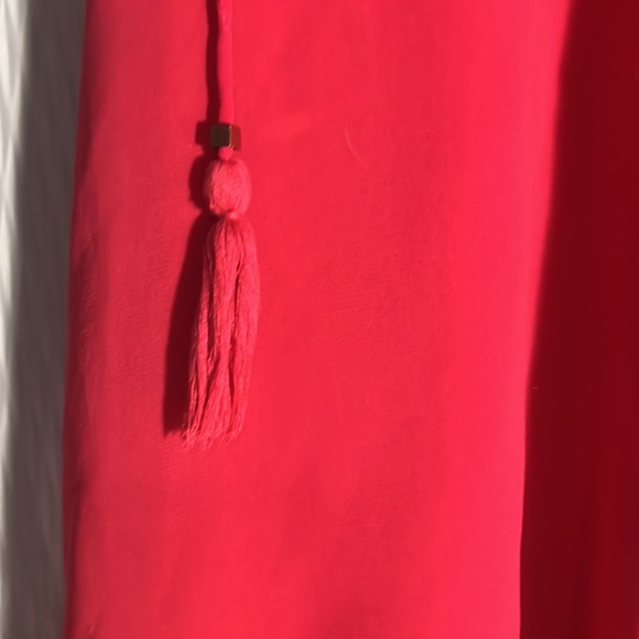 Hot pink ruffle tie neck dress - Picture 3 of 3